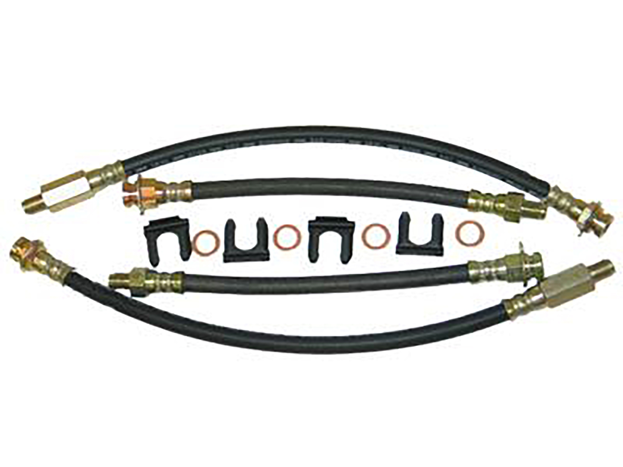 1963 - 1982 Corvette Brake Hose Car Set - With Clips & Washers - USA made hoses #192163