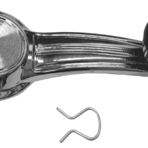 1968 -1979 CORVETTE WINDOW CRANK HANDLE WITH RETAINING CLIP - CHROME PLATED & BLACK KNOB #E1806