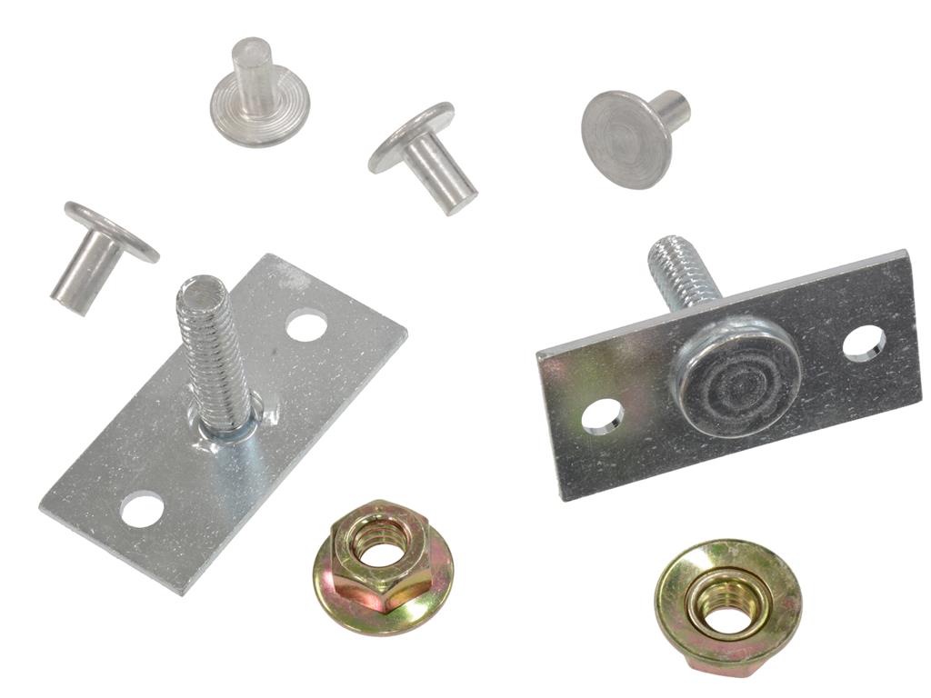 1963 - 1982 Corvette Stud Plate Fastener Plates with Rivets - Set of 2 #182125