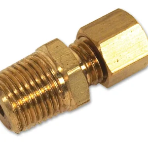 1968-1973 CORVETTE OIL LINE BRASS FITTING. 327 / 350 ON INTAKE - #33627
