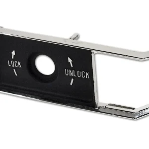 1968 -1977 CORVETTE DOOR TRIM PANEL - LOCK KNOB INSERT PLATE. - LEFT HAND SIDE #8986