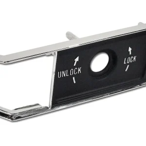 1968 -1977 CORVETTE DOOR TRIM PANEL - LOCK KNOB INSERT PLATE. - RIGHT HAND SIDE #8987