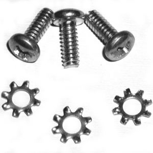 1968 - EARLY 1979 C3 CORVETTE REAR STORAGE COMPARTMENT LATCH RETAINER SCREW KIT. #E12557