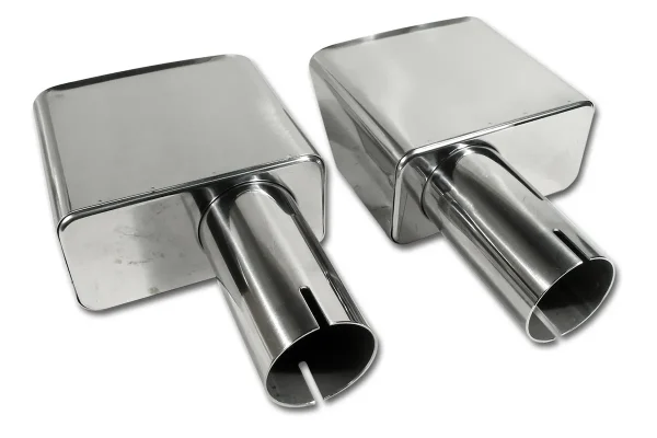 1970-1972 C3 CORVETTE EXHAUST EXTENSIONS TIPS . POLISHED STAINLESS STEEL #X2002