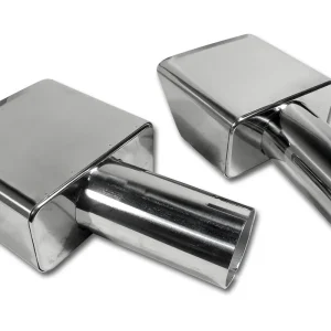 1973 C3 CORVETTE EXHAUST EXTENSIONS TIPS . POLISHED STAINLESS STEEL #X2003