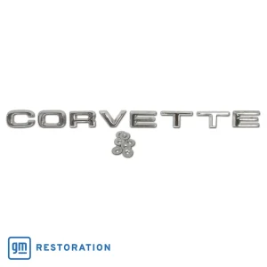 1974 -1975 CORVETTE REAR BADGE EMBLEM SET - CORVETTE LETTERS - 8 PIECES - #X2617