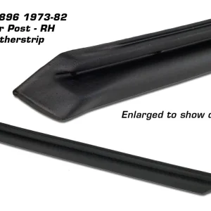 1973 -1982 Corvette Weatherstrip - Pillar Post - Right Hand Side. #39896