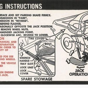 1973-1974 C3 CORVETTE JACKING INSTRUCTIONS DECAL. #13565