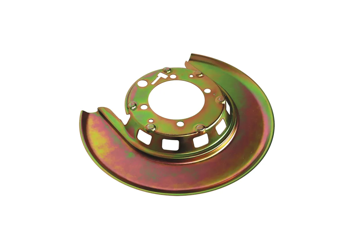 1976-1982 Corvette Rear Backing Plate Dust Shield. Gold. - LEFT SIDE REAR – #22372
