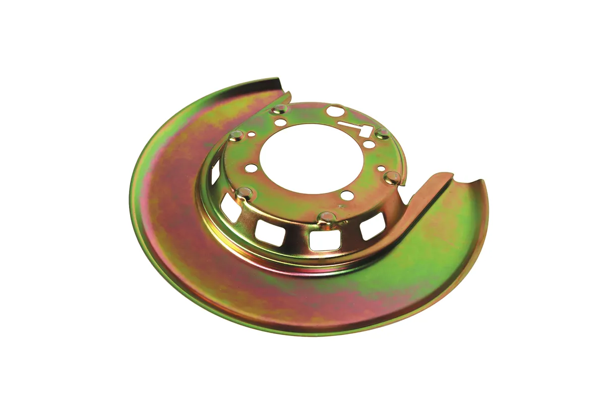 1976-1982 Corvette Rear Backing Plate Dust Shield. Gold. - LEFT SIDE REAR – #22372 - Image 2