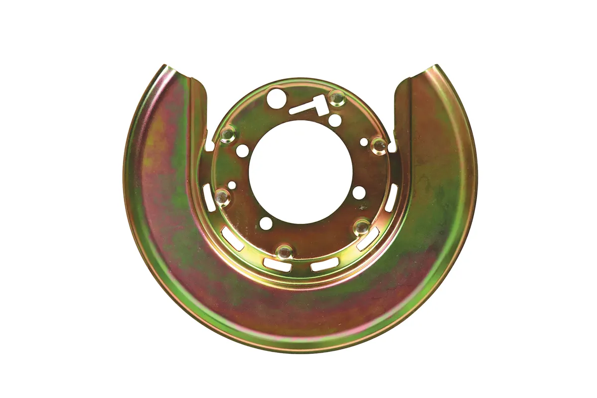 1976-1982 Corvette Rear Backing Plate Dust Shield. Gold. - LEFT SIDE REAR – #22372 - Image 3