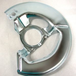 1965-1975 C3 CORVETTE BRAKE BACKING SHIELD. - RIGHT SIDE FRONT, - SILVER FINISH #E3080R