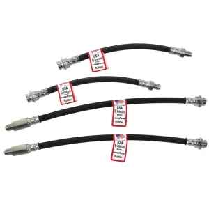 1963-1982 Corvette Brake Hoses. Rubber 4 Piece Set (USA MADE) - #51930