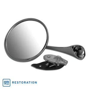 1963-1967 C2 Corvette Outside Mirror. Left Hand Side – with Bowtie 63 Late - 67 Early – CA #23756
