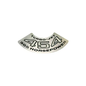 1971 C3 Corvette Air Cleaner Lid - Turbo Jet 454 / 365 Horsepower Silver Decal. #13635