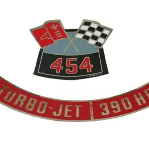 1970 C3 Corvette Air Cleaner Decal - Turbo Jet 390 HP Plus 454 Flags. #E20650